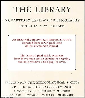 Seller image for Some Experiences of a Bibliographer. An original article from the Library, a Quarterly Review of Bibliography, 1921. for sale by Cosmo Books