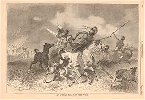 Darley Engraving for Harper's Weekly Shows Native American Warriors Attacking White Settlers