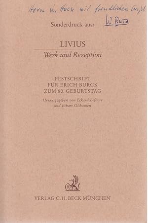 Bild des Verkufers fr Seditionum procellae - Livianisches in der Darstellung der Meuterei von Opis bei Curtius Rufus. [Aus: Livius, Werk und Rezeption]. Festschrift fr Erich Burck zum 80. Geburtstag. Hgg. von Eckart Lefvre und Eckart Olshausen. zum Verkauf von Fundus-Online GbR Borkert Schwarz Zerfa