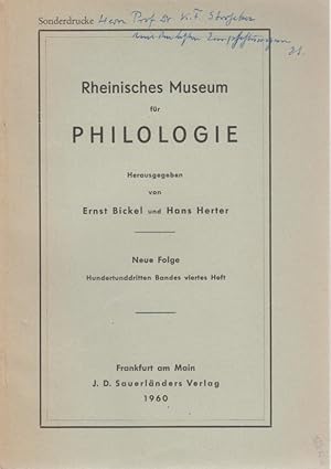 Das römische Militärstrafrecht. [Aus: Rheinisches Museum für Philologie, N.F., Bd. 103, Heft 4].