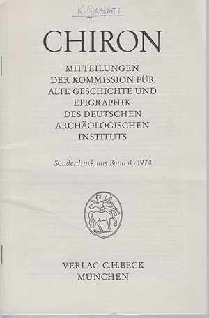 Trier 385. Der Prozeß gegen die Priszillianer. [Aus: Chiron, Bd. 4, 1974].