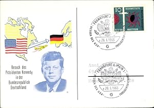 Ansichtskarte / Postkarte Besuch des Präsidenten Kennedy in der Bundesrepublik Deutschland, Frank...