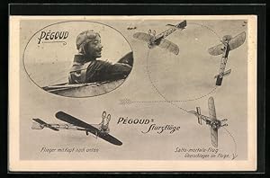 Bild des Verkufers fr Ansichtskarte Franzsischer Flugpionier Pgoud, Flugzeug mit Kopf nach unten, Salto-mortale-Flug zum Verkauf von Bartko-Reher