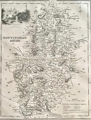 ORIGINAL 19th CENTURY MAP OF NOTTINGHAMSHIRE