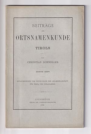 Bild des Verkufers fr Beitrge zur Ortsnamenkunde. Erstes Heft. zum Verkauf von Antiquariat Gallus / Dr. P. Adelsberger