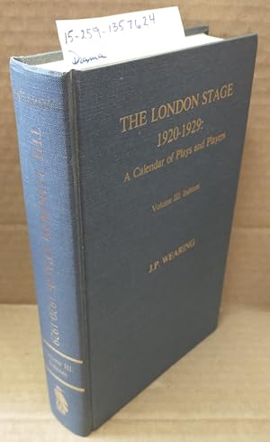 Seller image for THE LONDON STAGE 1920-1929 : A CALENDAR OF PLAYS AND PLAYERS. VOLUME III: INDEXES for sale by Second Story Books, ABAA