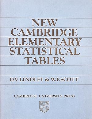 Imagen del vendedor de New Cambridge Elementary Statistical Tables 1ed a la venta por M Godding Books Ltd