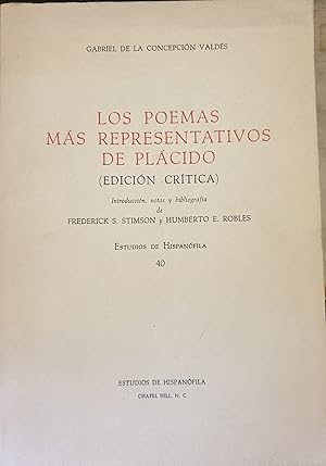 Seller image for LOS POEMAS MAS REPRESENTATIVOS DE PLACIDO (EDICION CRITICA). for sale by Libreria Lopez de Araujo