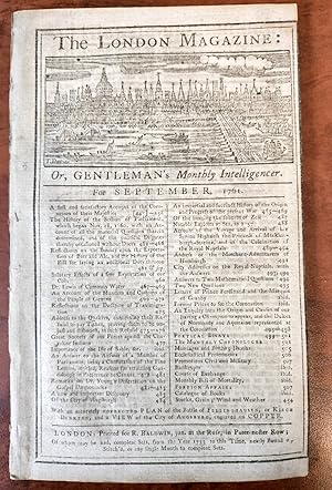 The LONDON MAGAZINE: Or, GENTLEMAN'S Monthly Intelligencer. For SEPTEMBER, 1761.