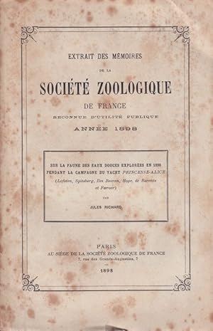 Bild des Verkufers fr Sur la Faune des Eaux Douces Explorees en 1898 Pendant la zum Verkauf von Clivia Mueller