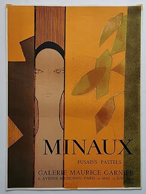 Affiche Expo - MINAUX Fusains-Pastels 1970