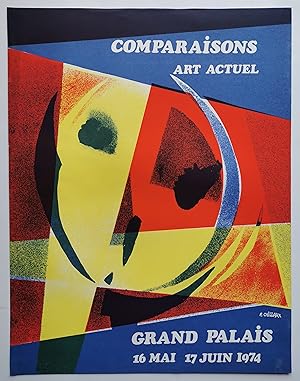 Affiche Expo - COMPARAISONS ART ACTUEL - Signée R. CAILLAUX 1974