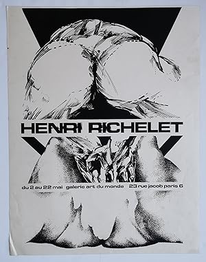 Affiche Expo - Henri RICHELET - Galerie Art du monde - Paris 1974