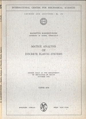 Imagen del vendedor de Matrix analysis of discrete elastic systems a la venta por Biblioteca di Babele