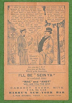 I'll Be "Sein Ya" At Cocktail Time Harry's New-York Bar Paris "Heres How" Wine And Cocktail Menu ...