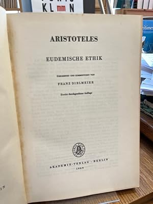 Eudemische Ethik. (= Werke in deutscher Übersetzung Band 7). Übersetzt und kommentiert von Franz ...