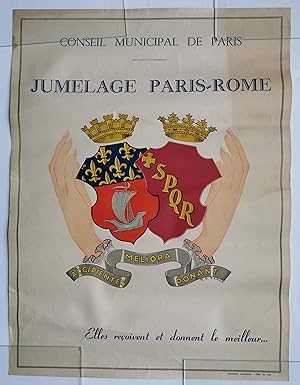 Affiche JUMELAGE PARIS-ROME 1956