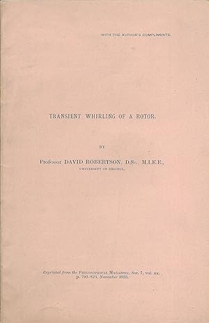 Immagine del venditore per Four Academic papers: The Vibrations of Revolving Shafts (1932); Hysteretic Influences on the Whirling of Rotors (1935); Transient Whirling of a Rotor (1935); and Subsidiary Whirling of Rotors due to Speed Oscillations (1936) venduto da Trafford Books PBFA