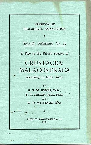 Imagen del vendedor de A Key to the British Species of Crustacea: Malacostraca occuring in fresh water. Scientific Publication No. 19 a la venta por Joy Norfolk, Deez Books