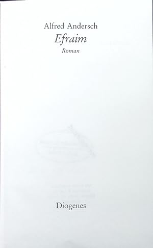 Seller image for Efraim. Roman. for sale by Antiquariat Bookfarm