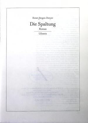 Seller image for Die Spaltung. Roman. for sale by Antiquariat Bookfarm