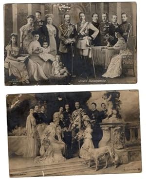2 Postkarten der Kaiserfamilie, Kaiser Wilhelm II, Kaiserin Victoria Auguste,