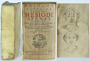 Imagen del vendedor de Hesiodou Askraiou ta heuriskomena. Hesiodi Ascraei quae extant. Cum notis, ex probatissimis quibusdam autoribus, brevissimis, selectissimisque. Accedit insuper Pasoris inaex, auctior multo hac novissima editione, & multocorrectior. Opera & studio Cornelii Schrevelii. a la venta por Patrik Andersson, Antikvariat.