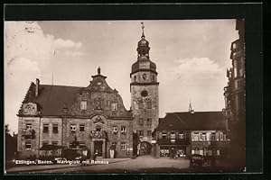 Ansichtskarte Ettlingen /Baden, Marktplatz mit Rathaus