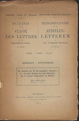 Seller image for Du nouveau sur la Chronographie byzantine : le "Scriptor incertus de Leone Armenio" est le dernier continuateur de Malalas for sale by Librairie Archaion