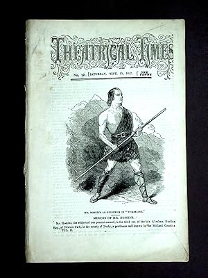 Theatrical Times, No 73. September 25, 1847. Lead Article & Picture - Memoir of Mr WILLIAM HOSKIN...