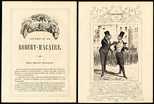 Antique Print-Robert Macaire-86-Selling fake homeopathic medicin-Daumier-1840
