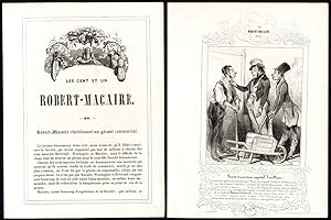 Antique Print-Robert Macaire-62-Choosing a business manager-Patent-Daumier-1840