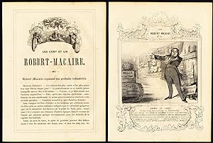 Antique Print-Robert Macaire-91-Inviting people at his store-Daumier-1840