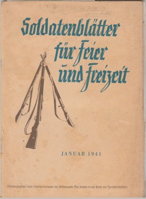 Seller image for Soldatenbltter fr Feier und Freizeit Januar 1941 for sale by BuchSigel