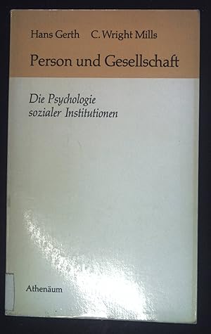 Immagine del venditore per Person und Gesellschaft : Die Psychologie sozialer Institutionen. venduto da books4less (Versandantiquariat Petra Gros GmbH & Co. KG)