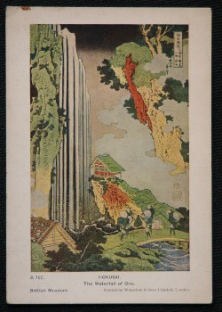 Hokusai Artist Postcard The Waterfall Of Ono