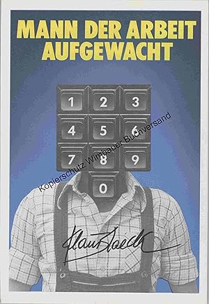 Original Autogramm Klaus Staeck "Mann der Arbeit aufgewacht" /// Autograph signiert signed signee