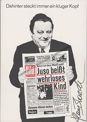 Original Autogramm Klaus Staeck "Dahinter steckt immer ein kluger Kopf" /// Autograph signiert si...