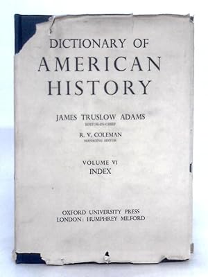 Seller image for Dictionary of American History - Index Only for sale by World of Rare Books