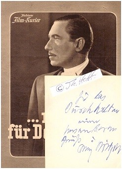 Immagine del venditore per WILLY BIRGEL (1891-1973) deutscher Schauspieler, UFA-Star, 1937 von Reichspropagandaminister Joseph Goebbels zum Staatsschauspieler ernannt, und spter in die Gottbegnadeten-Liste aufgenommen, 1941 in dem Film ? reitet fr Deutschland venduto da Herbst-Auktionen