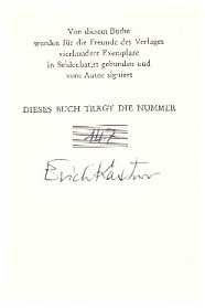 Seller image for ERICH KSTNER (1899-1974) deutscher Schriftsteller for sale by Herbst-Auktionen