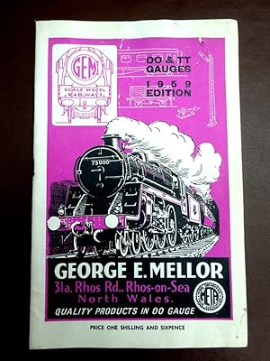 Imagen del vendedor de GEM. George E Mellor of Rhos-on-Sea, Wales.1959 Edition. SCALE MODEL RAILWAYS, 00 & TT GAUGES, catalogue. a la venta por Tony Hutchinson