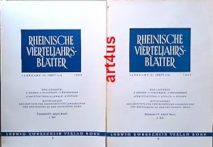 Rheinische Vierteljahrsblätter, Festschrift Adolf Bach, 2 Teile Jahrgang 20 : Heft 1 / 4 : 1955 ;...