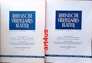 Rheinische Vierteljahrsblätter, Festschrift Theodor Frings ; Jahrgang 17, 1952, 2 Teile Heft 1 / ...
