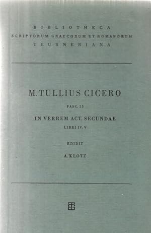 Bild des Verkufers fr In c. verrem actionis Secundae. Libri IV. V. Fasc. 13 zum Verkauf von Fundus-Online GbR Borkert Schwarz Zerfa