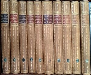 Die Werke Friedrich des Großen Zehn Bände 1913 Braune Halblederausgabe In deutscher Übersetzung