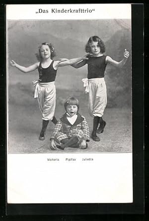 Bild des Verkufers fr Ansichtskarte Kinderkrafttrio Victoria, Pipifax und Julietta zum Verkauf von Bartko-Reher