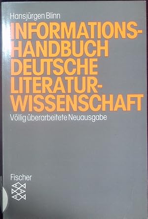 Bild des Verkufers fr Informationshandbuch deutsche Literaturwissenschaft. zum Verkauf von Antiquariat Bookfarm