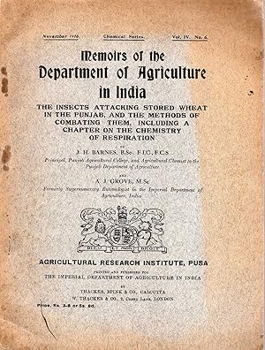 Seller image for Memoirs of the Department of Agriculture in India : The Insects attacking stored wheat in the Punjab and the Methods of combating them, including a chapter on the chenmistry of respiration for sale by Pendleburys - the bookshop in the hills