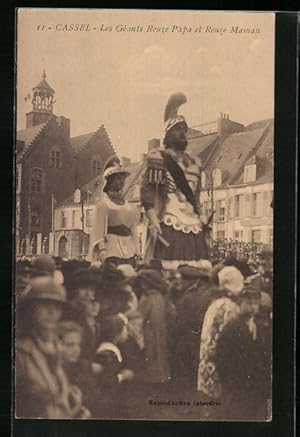 Carte postale Cassel, Les Géants Reuze Papa et Reuze Maman